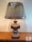 Weathered Bronze Swagged Square Column Table Lamp with Matching Metallic Trim Empire Shade 31