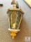 Gold Gilt and Black Hanging Lantern Light Electric with Faux Candle
