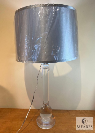 Crystal Slim Base Table Lamp 32"