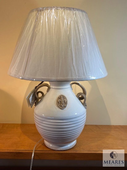 Vietri Lighting Italian White Ceramic Jug Base Table Lamp 26"