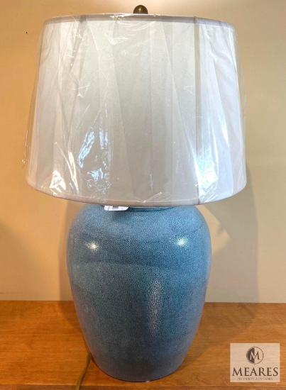 Blue Speckled Glaze Ceramic Base Table Lamp 25.5"