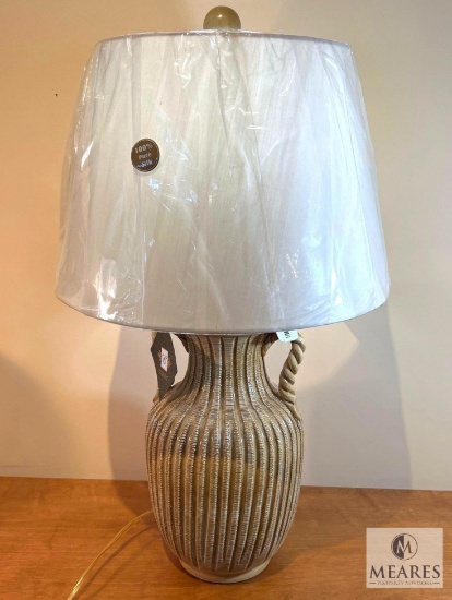 Bradburn Gallery Natural Ceramic Double Handle Base Table Lamp 28"