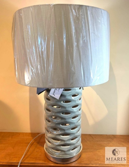 John Richard Caledon Glaze Ceramic Peek Thru Base Table Lamp 30"