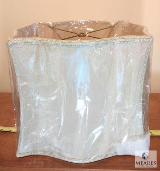 Beige Fancy Square Lampshade with Braided Trim