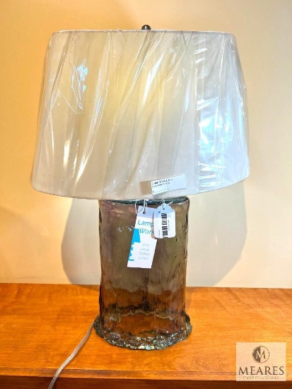 Lamp Works Smoke Glass Base Table Lamp 25.5"