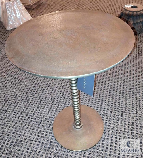 Currey & Co Dasari Spindle Pedestal Round Accent Table 15" x 21.5"