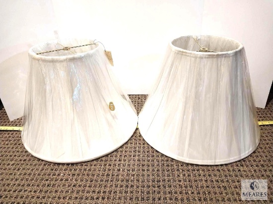 Lot of Two Ivory Tone Bell Lampshades