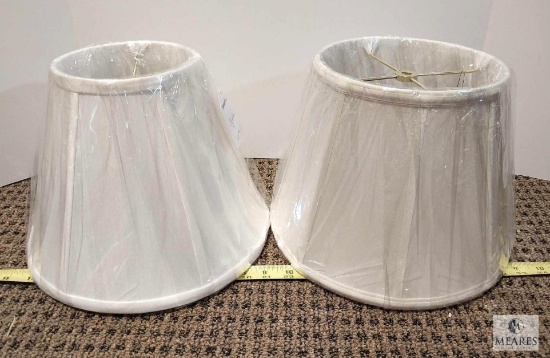 Set of Two Oyster Tone Empire Lampshades 10" Bottom Diameter