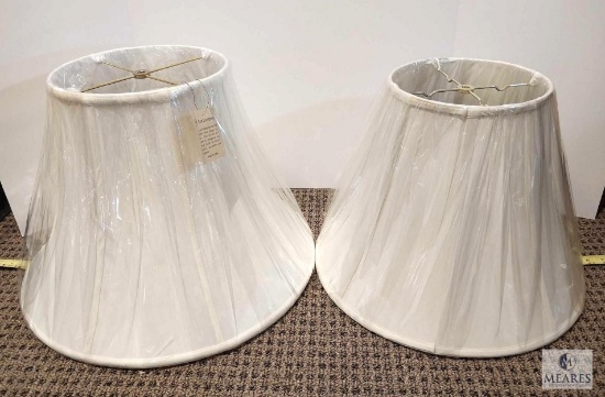 Lot of Two Oyster Tone Bell & Empire Lampshades