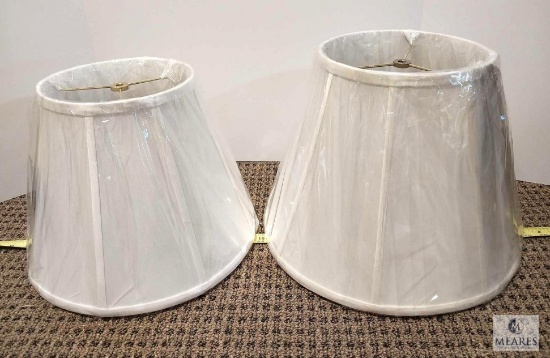 Lot of Two Oyster Tone Empire Lampshades