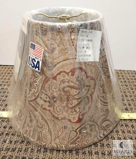 Crimson & Taupe Paisley Print Lampshade 7" x 14" x 11"