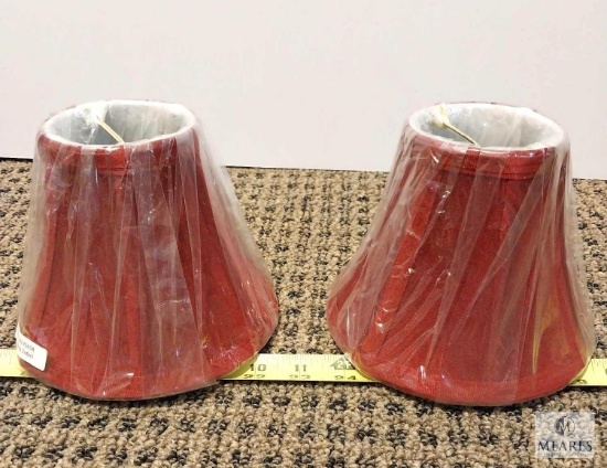 Pair of Red Bell Clip-On Lampshades