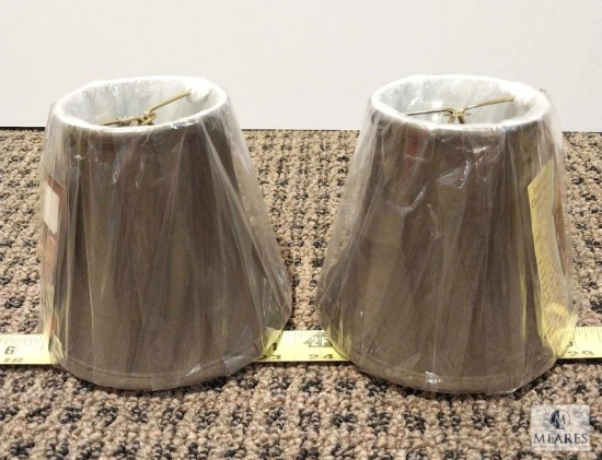 Pair of Coffee Empire Clip-On Lampshades