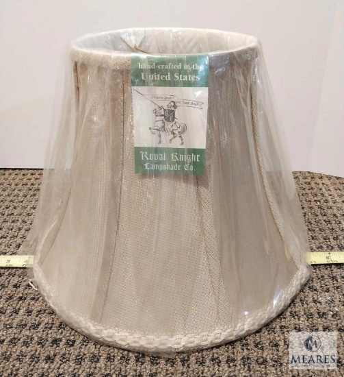 Royal Knight Tan Bell Lampshade with Braided Trim 14" Bottom Diameter