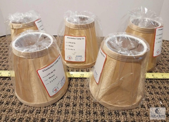 Set of Five Honey Empire Clip-On Lampshades 3"x5"x5"