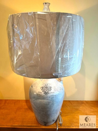 Italian Stamped Ceramic Jug Base Table Lamp 29"