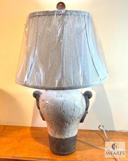 Creamery Crackled Urn Concrete Base Table Lamp 26"