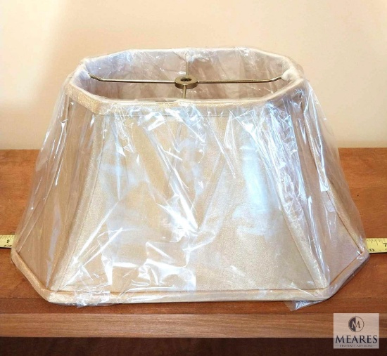 Shimmery Tan Cut Corner Rectangle Lamp Shade