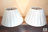 Pair Off-White Pleated Empire Lampshades 15