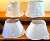 Lot of Four Mixed Oval Empire & Bell Lampshades in Beige, White and Cream