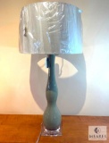 Uptown Taupe Ceramic Table Lamp with Oyster Drum Shade with Bronze Interior 31