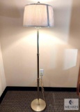 Brass Floor Lamp with Egg Linen Empire Shade 59