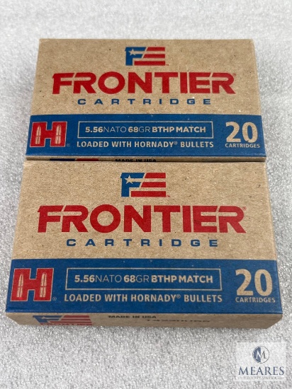 40 Rounds Hornady Frontier 5.56 Ammo. 68 Grain Boat Tail Hollow Point