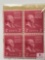 # 806 - 1938 2c John Adams, Rose Carmine Set of Four Stamps