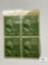 # 804 - 1938 1c George Washington, Green Set of Four Stamps