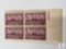 # 787 - 1937 3c Army and Navy: Sherman, Grant and Sheridan Plate Block of Four Stamps