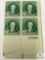 #884 - 1940 Famous Americans: 1c Gilbert Charles Stuart Plate Block of Four Stamps