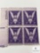 #905 1942 3c Stamps, Win The War Plate Block of Four Stamps Stamps