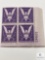 #905 1942 3c Stamps, Win The War Plate Block of Four Stamps