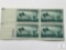 #936 - 1945 3c US Armed Forces: Coast Guard Plate Block of Four Stamps