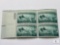 #936 - 1945 3c US Armed Forces: Coast Guard Plate Block of Four Stamps