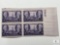 #941 - 1946 3c Tennessee Statehood Plate Block of Four Stamps