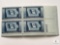 #942 - 1946 3c Iowa Centennial Plate Block of Four Stamps