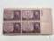 #946 - 1947 3c Joseph Pulitzer Plate Block of Four Stamps