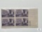 #954 - 1948 3c California Gold Rush Centennial Plate Block of Four Stamps