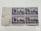 #957 - 1948 3c Wisconsin Statehood Plate Block of Four Stamps