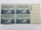 #961 - 1948 3c A Century of Friendship, United States - Canada Plate Block of Four Stamps