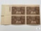 #972 - 1948 3c Indian Centennial Plate Block of Four Stamps