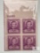 #986 - 1949 3c Edgar Allan Poe Plate Block of Four Stamps