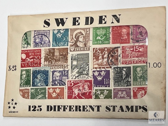 Sweden, S-23, 125 Different Stamps, Unopened Envelope