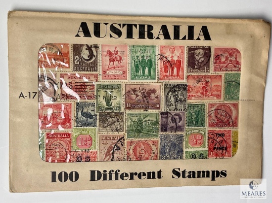 Australia, A-17, 100 Different Stamps, Unopened Envelope