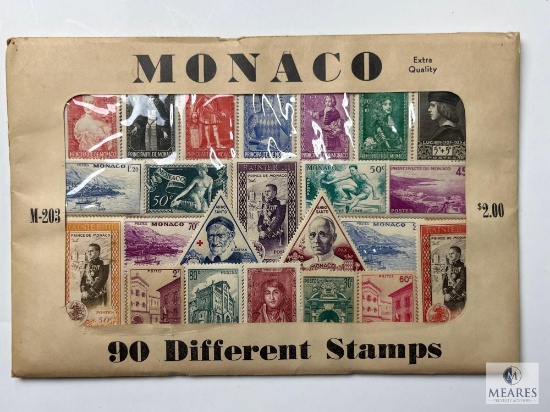 Monaco, M-203, 90 Different Stamps, Unopened Envelope