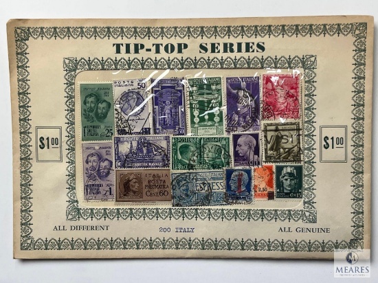 Tip-Top Series, 200 Different Italy Stamps, Unopened Envelope