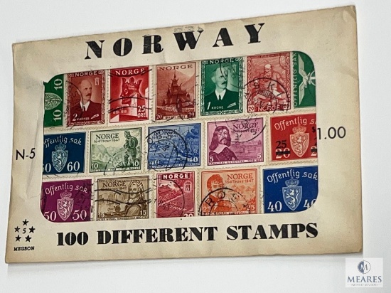 Norway, N-5, 100 Different Stamps, Unopened Envelope