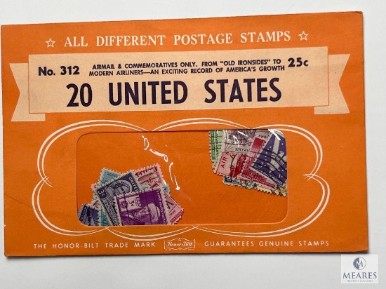 United States, 20 Different Stamps, Unopened Envelope