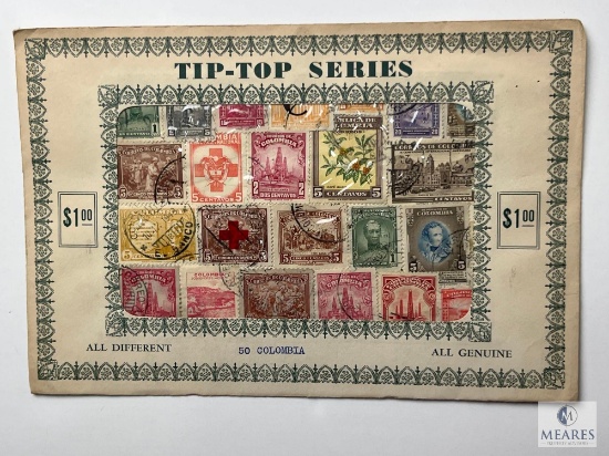 Tip-Top Series, 50 Different Colombia Stamps, Unopened Envelope